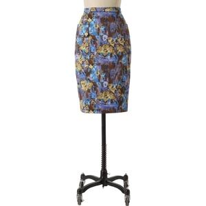 Plenty By Tracy Reese Anthropologie HORTULAN Watercolor Skirt Size 4 NWOT